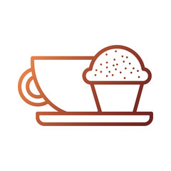 coffee cup and muffin breakfast food