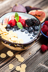 Delicious blueberry and fig yoghurt