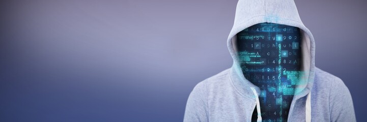 Composite image of robber wearing gray hoodie
