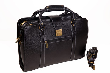 Leather bag made from high quality leather for executives. Available with clipping path