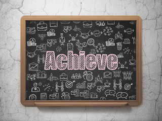 Business concept: Achieve on School board background