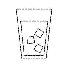 juice in glass cup with ice cube refreshment