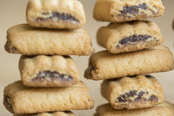 stack of stuffed breakfast biscuit