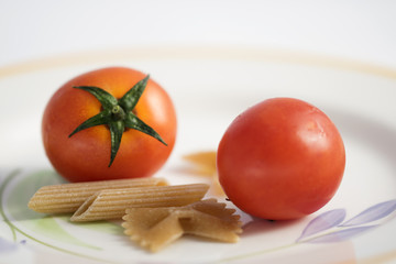 wholemeal pasta at the fresh tomato