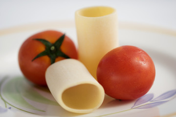 paccheri at the fresh tomato sauce