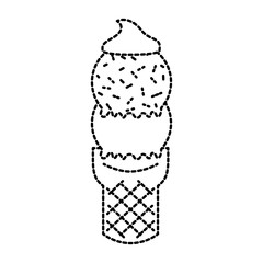 ice cream in waffle cone fresh cream vector i
