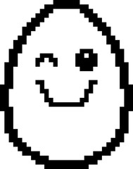 Winking 8-Bit Cartoon Egg