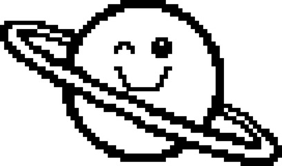 Winking 8-Bit Cartoon Planet
