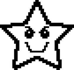 Fototapeta premium Evil 8-Bit Cartoon Star