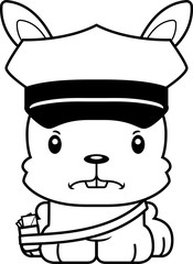 Cartoon Angry Mail Carrier Bunny
