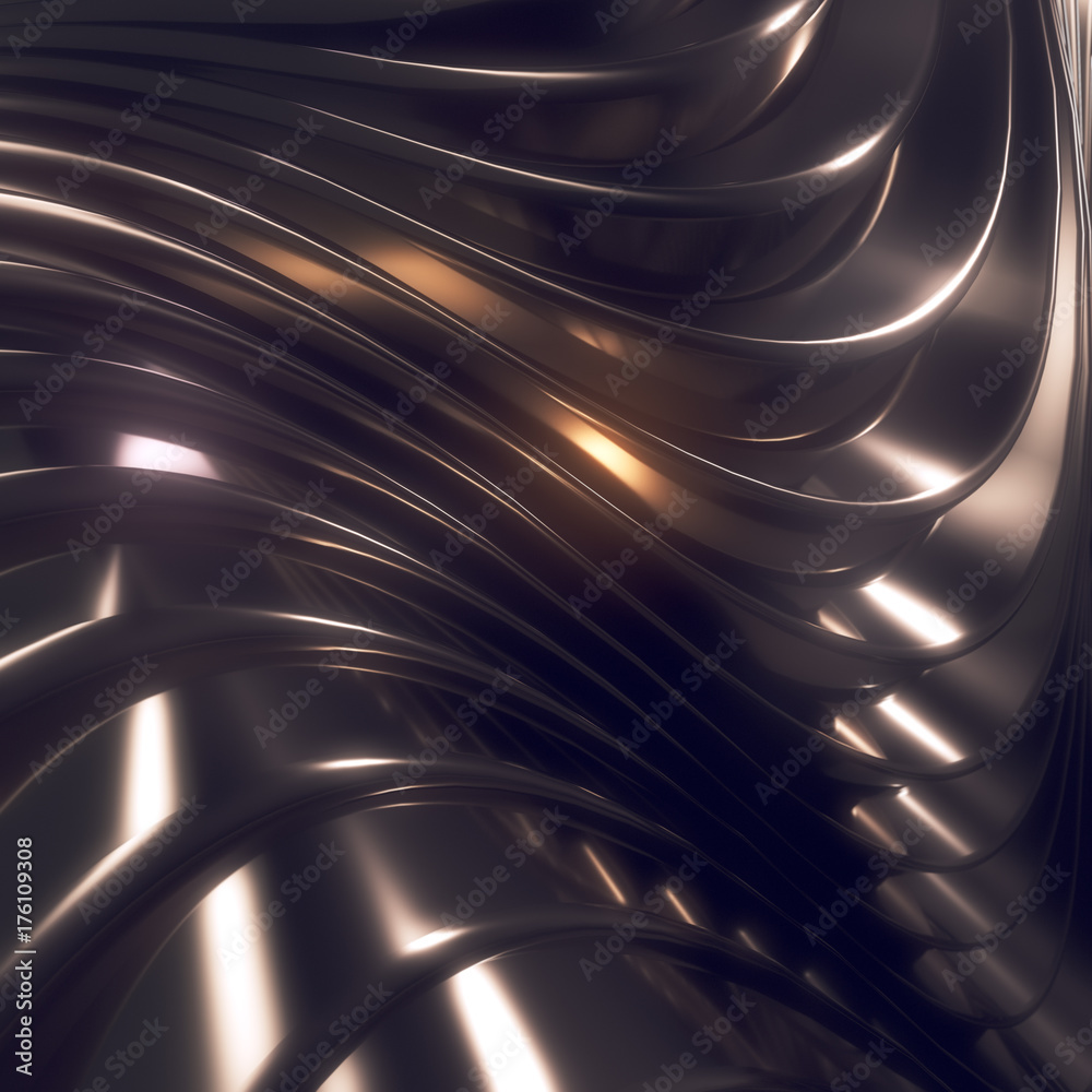 Poster wave band abstract background surface 3d rendering
