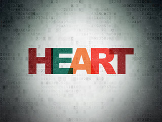 Medicine concept: Heart on Digital Data Paper background