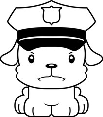 Cartoon Angry Police Officer Puppy