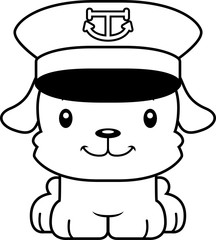 Cartoon Smiling Boat Captain Puppy