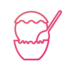 ice cream in paper cup with spoon snack sweet