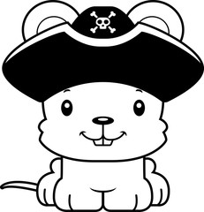 Cartoon Smiling Pirate Mouse