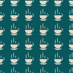 Coffee vector illustration on a seamless pattern background