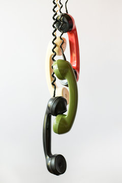Colorful rotary dial phone handsets