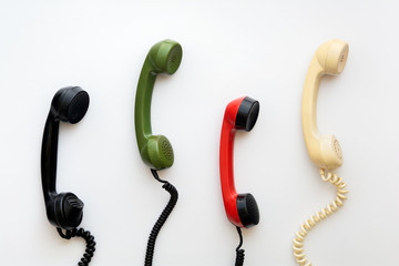 Colorful rotary dial phone handsets