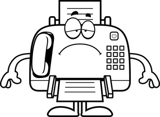 Sad Cartoon Fax Machine