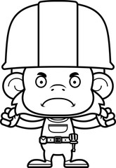 Cartoon Angry Construction Worker Monkey