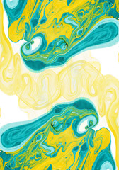 Fototapeta na wymiar Abstract marble painting background. Bright mixed vibrant colors. Liquid paint.