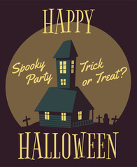 Happy halloween poster. Cartoon vector illustration.
