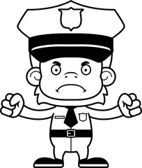 Cartoon Angry Police Officer Orangutan