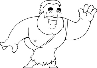 Cartoon Barbarian Waving