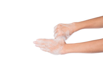Washing Hands, Global Handwashing Day,solated on white background.