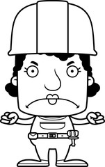 Cartoon Angry Construction Worker Woman