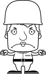 Cartoon Angry Soldier Woman