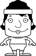 Cartoon Smiling Fitness Woman