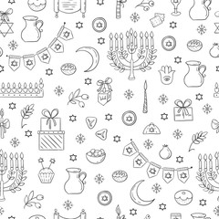 Hanukkah seamless pattern