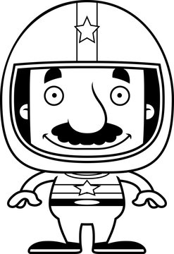 recommend clip art: Cartoon Smiling Race Car Driver Man