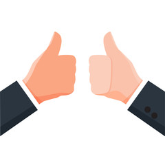 Businessman thumb up together. Vector illustration