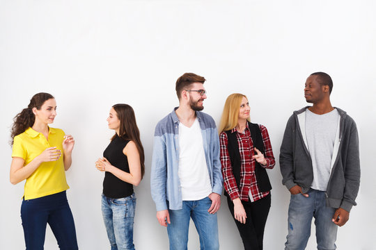 Friends Meeting On White Background