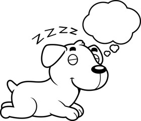 Cartoon Labrador Dreaming