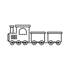 train two wagon children toy isolate on a white background
