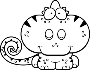 Cartoon Chameleon Smiling