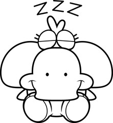 Cartoon Duckling Napping