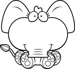 Cartoon Elephant Sitting