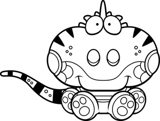 Cartoon Iguana Sitting