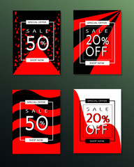 Collection of sale banners.