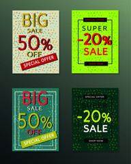 Collection of sale banners.