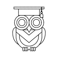 Fototapeta na wymiar cute owl with graduation hat school learn