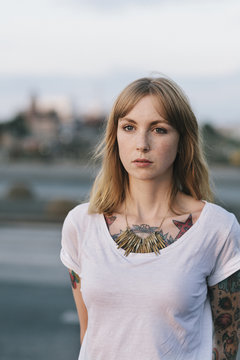 Portrait of Woman with Tattoos