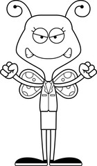 Cartoon Angry Businessperson Butterfly