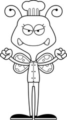 Cartoon Angry Chef Butterfly