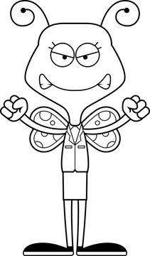 Cartoon Angry Businessperson Butterfly